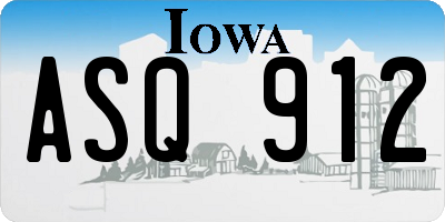 IA license plate ASQ912