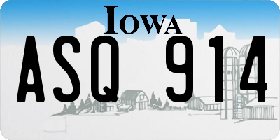 IA license plate ASQ914