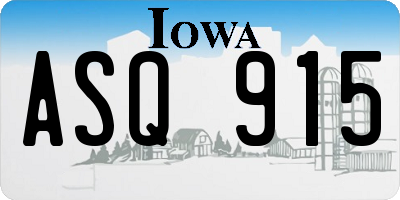IA license plate ASQ915