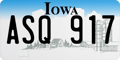IA license plate ASQ917