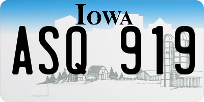 IA license plate ASQ919