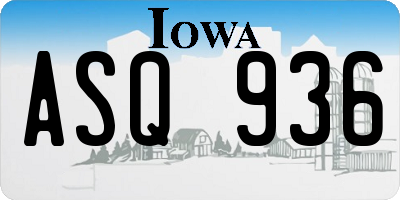 IA license plate ASQ936
