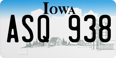 IA license plate ASQ938