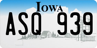 IA license plate ASQ939