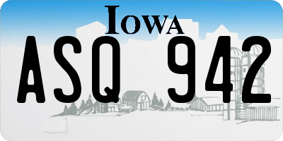 IA license plate ASQ942