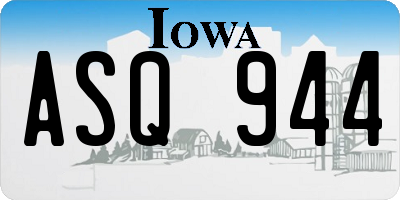 IA license plate ASQ944