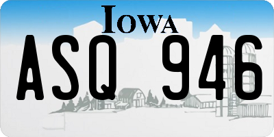 IA license plate ASQ946