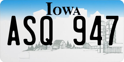 IA license plate ASQ947