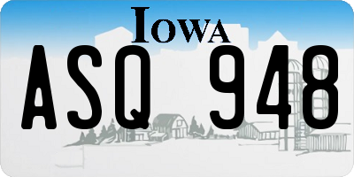 IA license plate ASQ948