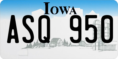 IA license plate ASQ950