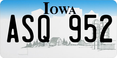IA license plate ASQ952