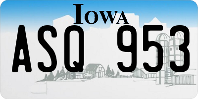 IA license plate ASQ953