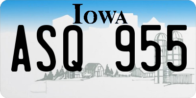 IA license plate ASQ955