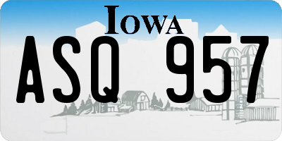 IA license plate ASQ957
