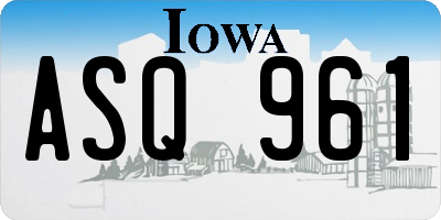 IA license plate ASQ961