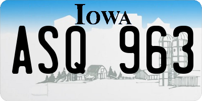 IA license plate ASQ963