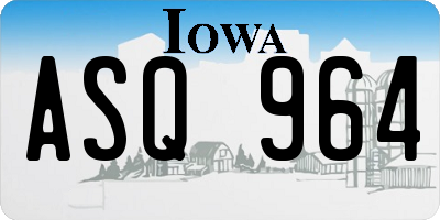 IA license plate ASQ964
