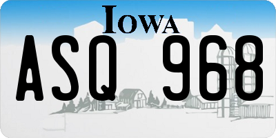 IA license plate ASQ968