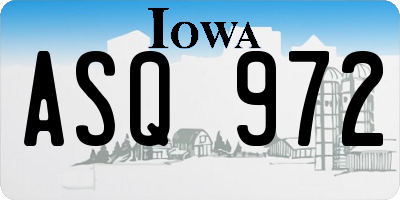 IA license plate ASQ972
