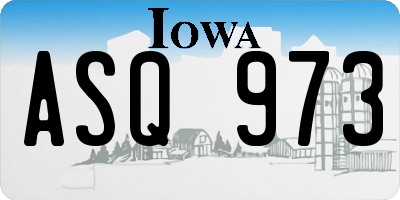 IA license plate ASQ973
