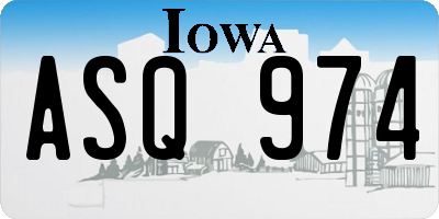 IA license plate ASQ974