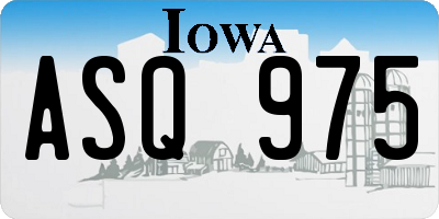 IA license plate ASQ975