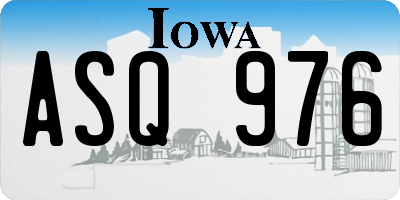 IA license plate ASQ976