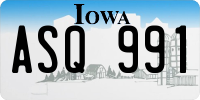 IA license plate ASQ991