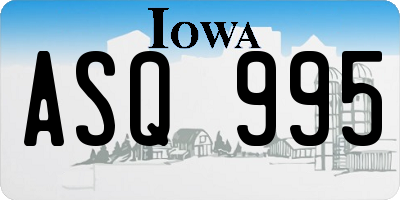 IA license plate ASQ995