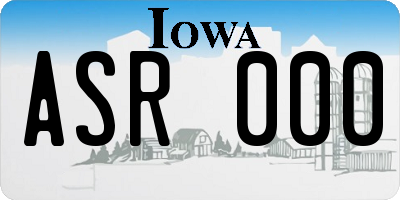 IA license plate ASR000