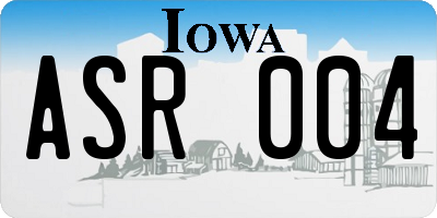 IA license plate ASR004