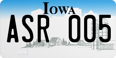 IA license plate ASR005