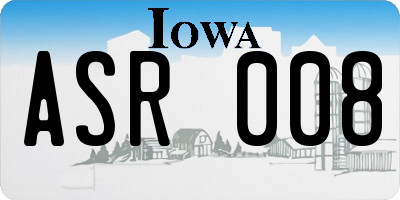IA license plate ASR008