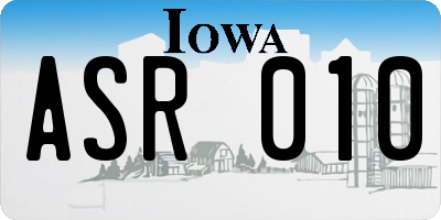 IA license plate ASR010