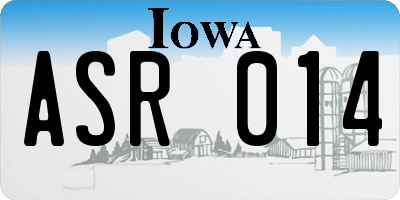IA license plate ASR014