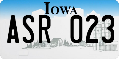 IA license plate ASR023