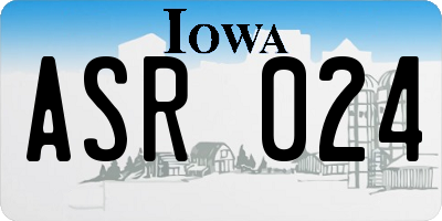 IA license plate ASR024