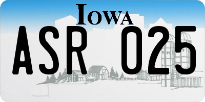 IA license plate ASR025