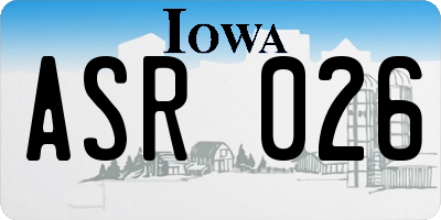 IA license plate ASR026