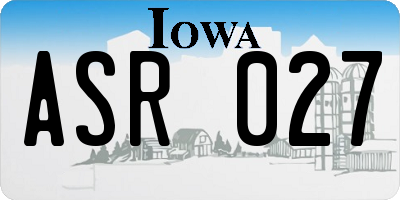 IA license plate ASR027