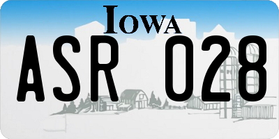 IA license plate ASR028