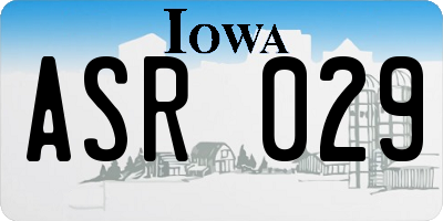 IA license plate ASR029