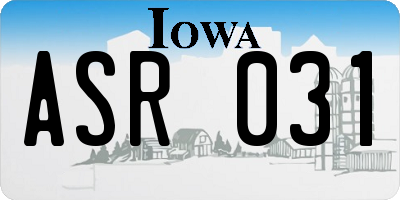IA license plate ASR031