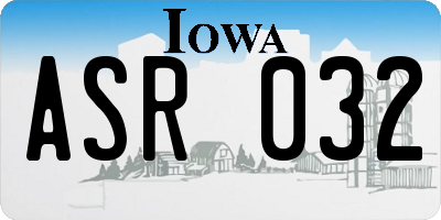 IA license plate ASR032
