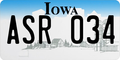 IA license plate ASR034