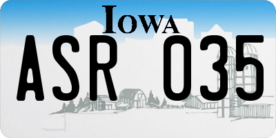 IA license plate ASR035