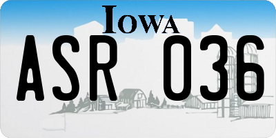 IA license plate ASR036