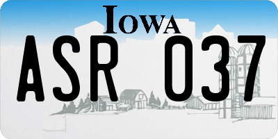 IA license plate ASR037