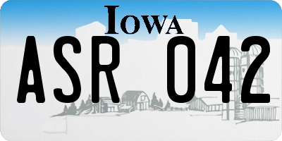 IA license plate ASR042