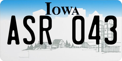 IA license plate ASR043